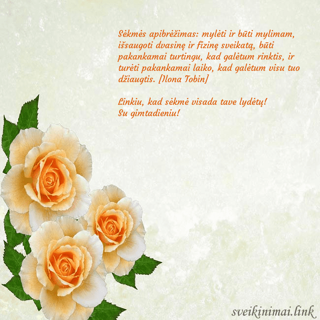 Atvirukas su trim geltonomis rožėmis Sėkmės apibrėžimas: mylėti ir būti mylimam, išsaug Atvirukas su trim geltonomis rožėmis