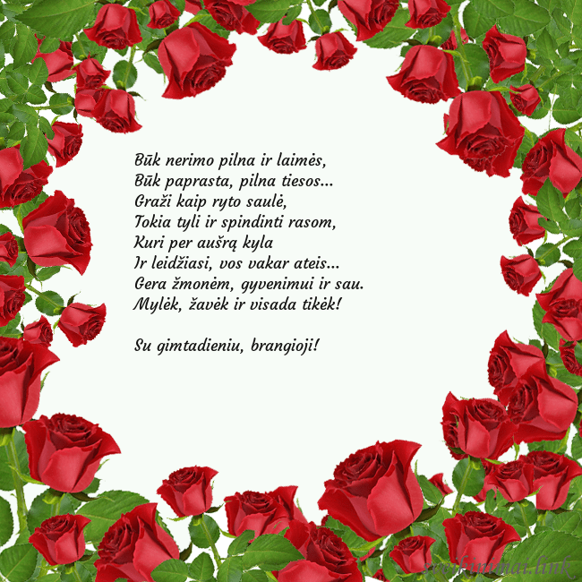 Atvirukas su daug rožių Būk nerimo pilna ir laimės,
Būk paprasta, pilna t Atvirukas su daug rožių