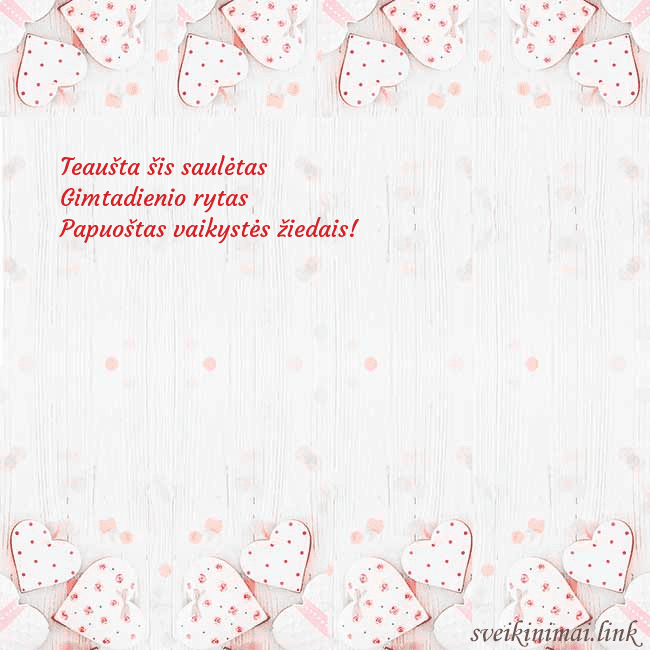 Atvirukas su baltomis širdelėmis