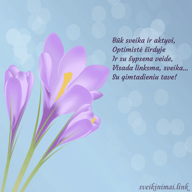 Atvirukas su kroku Būk sveika ir aktyvi, 
Optimistė širdyje 
Ir su  Atvirukas su kroku