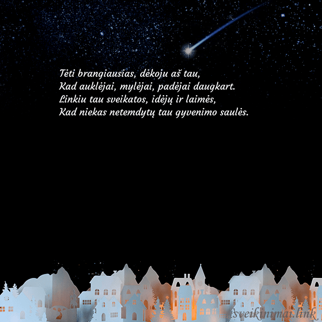 Atvirukas su meteoritu Tėti brangiausias, dėkoju aš tau,
Kad auklėjai, m Atvirukas su meteoritu