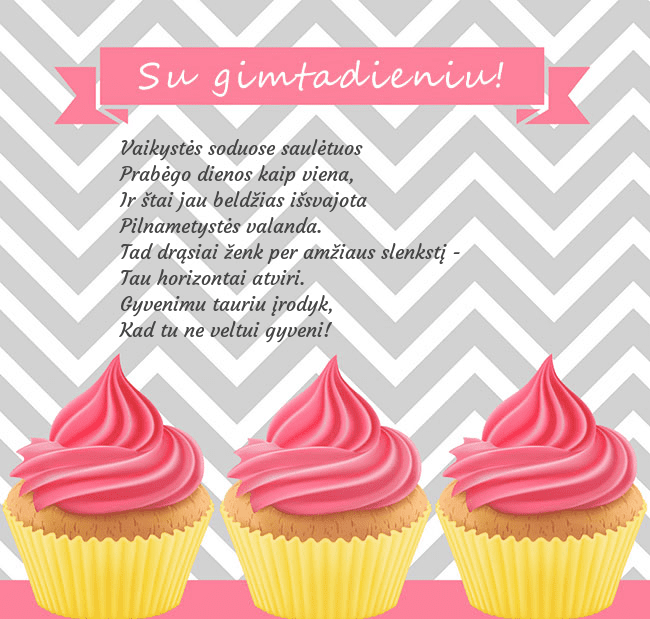 Gimtadienio atvirukas su trim keksiukais Vaikystės soduose saulėtuos
Prabėgo dienos kaip Gimtadienio atvirukas su trim keksiukais