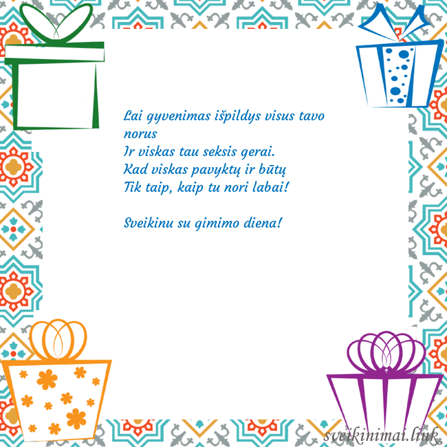 Šventinis atvirukas su dovanomis