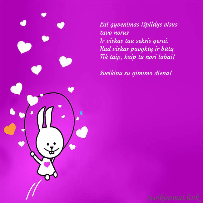 Atvirukas su smagiu zuikiu Lai gyvenimas išpildys visus tavo norus
Ir viskas Atvirukas su smagiu zuikiu