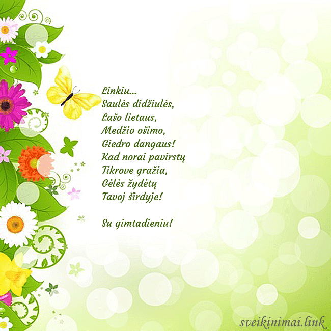 Atvirukas su drugeliais ir gėlėmis