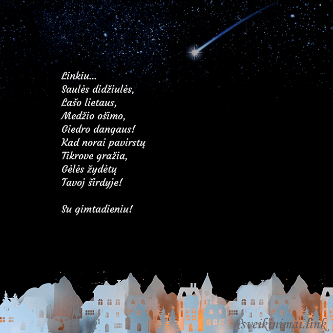 Atvirukas su meteoritu Linkiu...
Saulės didžiulės,
Lašo lietaus,
Medži Atvirukas su meteoritu