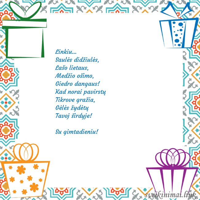 Šventinis atvirukas su dovanomis