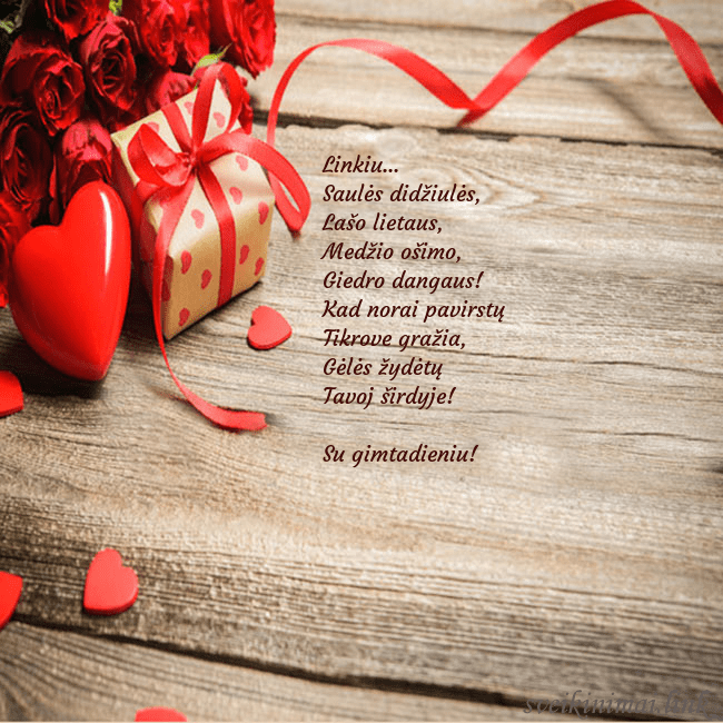 Atvirukas su raudona širdele