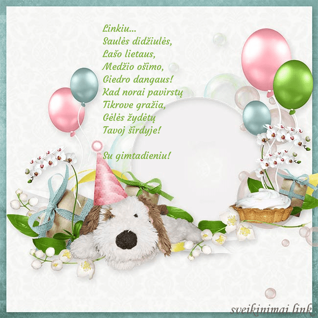 Arvirukas su šuniuku ir balionais