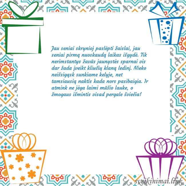 Šventinis atvirukas su dovanomis