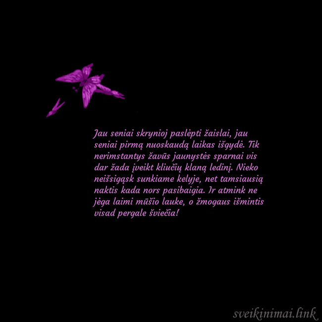 Gimtadienio atvirukas su skraidančiais drugeliais