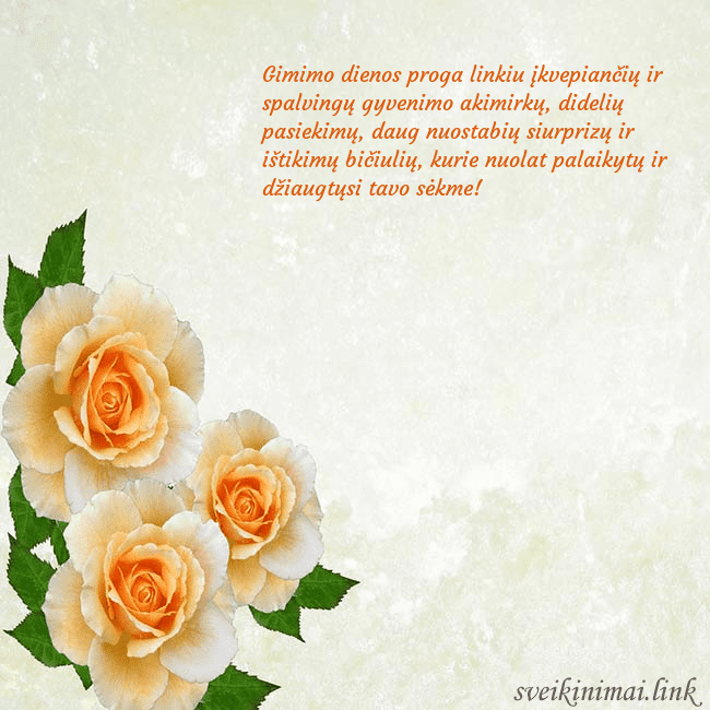 Atvirukas su trim geltonomis rožėmis