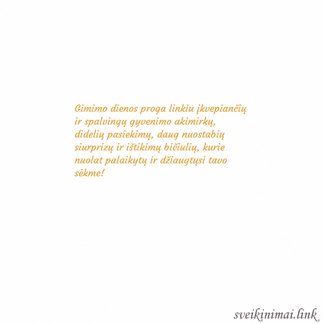 Atvirukas animuota auksinė širdis Gimimo dienos proga linkiu įkvepiančių ir spalving Atvirukas animuota auksinė širdis