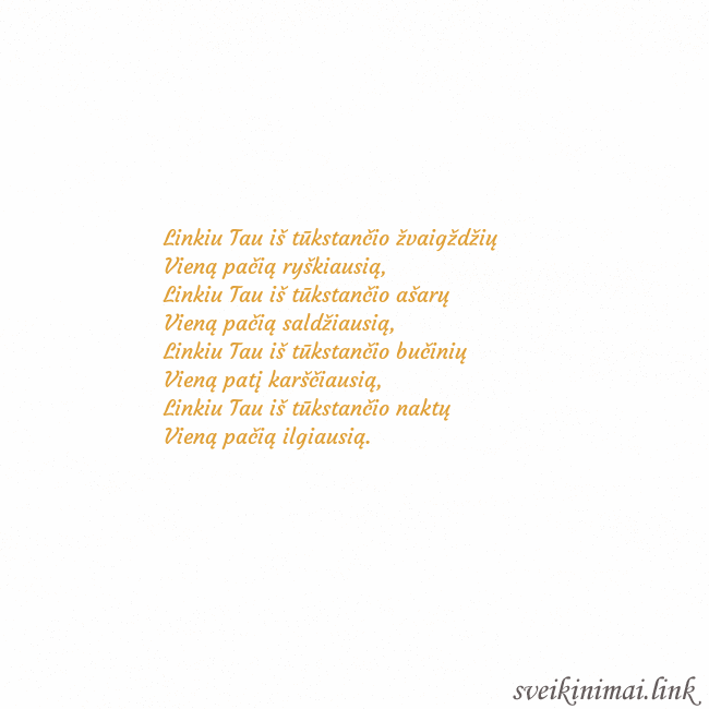 Atvirukas animuota auksinė širdis Linkiu Tau iš tūkstančio žvaigždžių
Vieną pačią ry Atvirukas animuota auksinė širdis