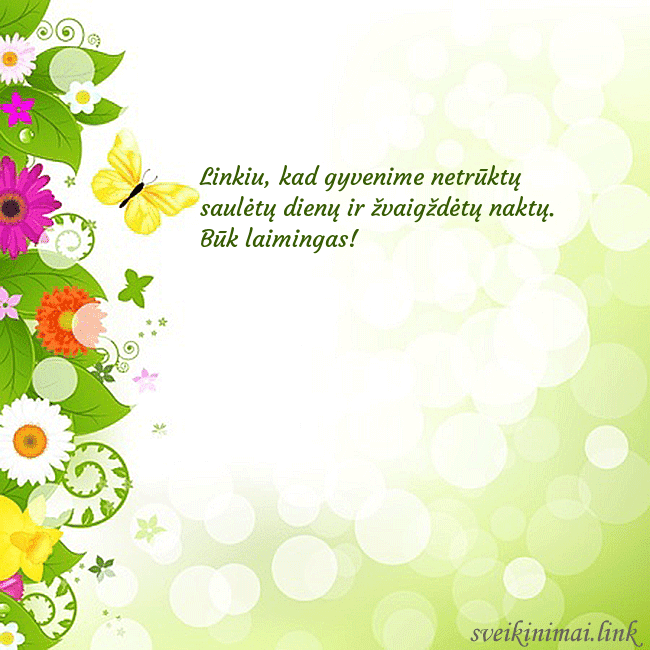 Atvirukas su drugeliais ir gėlėmis