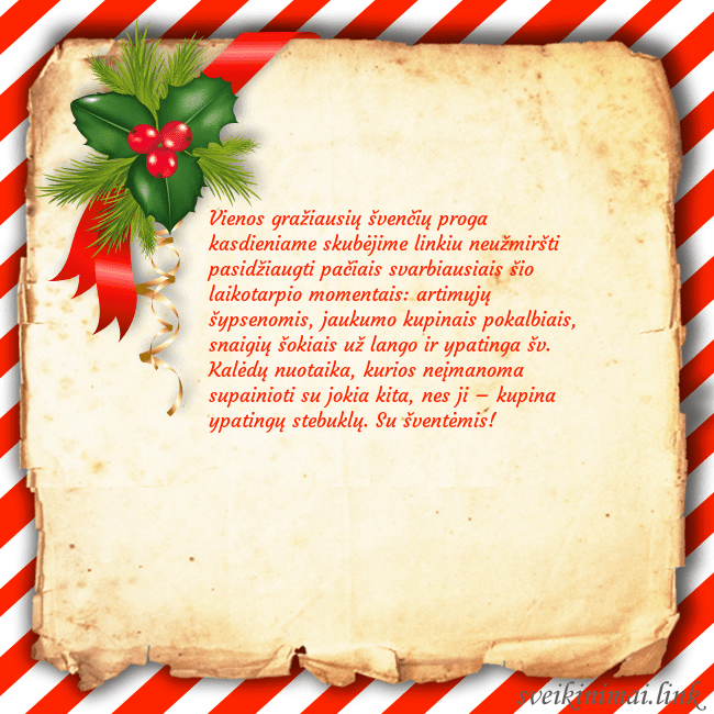 Naujametinis atvirukas ant senovinio popieriaus Vienos gražiausių švenčių proga kasdieniame skubėj Naujametinis atvirukas ant senovinio popieriaus