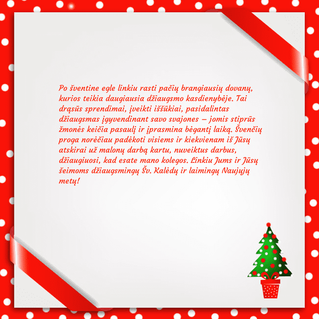 Atvirukas su eglute vazone Po šventine egle linkiu rasti pačių brangiausių do Atvirukas su eglute vazone