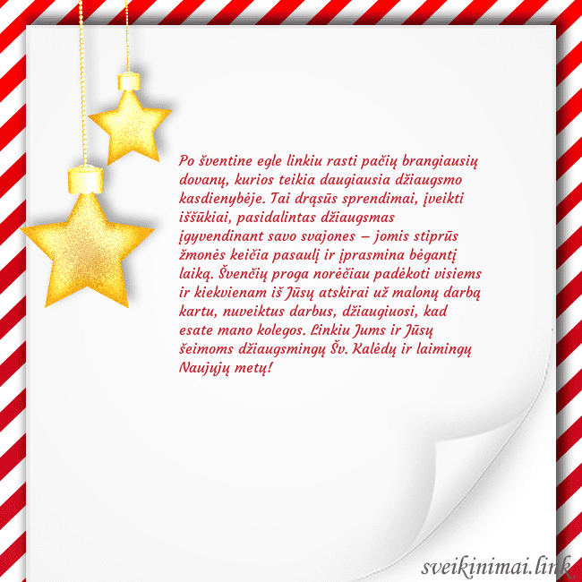 Kalėdinis atvirukas su žvaigždutėmis