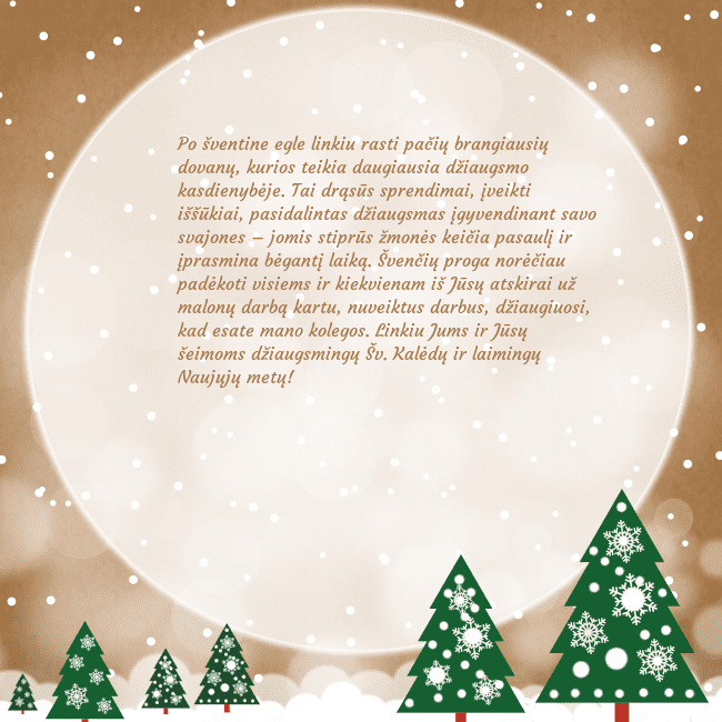 Kalėdinis atvirukas su dideliu mėnuliu