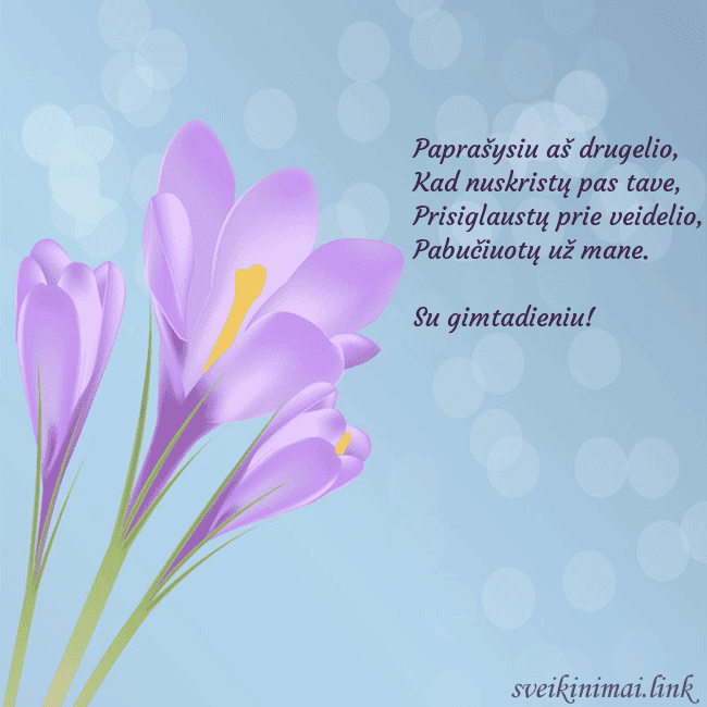 Atvirukas su kroku Paprašysiu aš drugelio,
Kad nuskristų pas tave,
Atvirukas su kroku