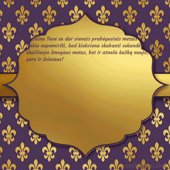 Solidus violetinis gimtadienio atvirukas Sveikinu Tave su dar vienais prabėgusiais metais i Solidus violetinis gimtadienio atvirukas
