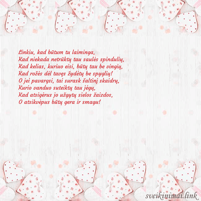 Atvirukas su baltomis širdelėmis