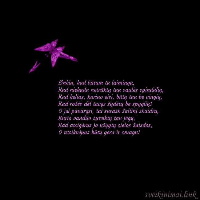 Gimtadienio atvirukas su skraidančiais drugeliais