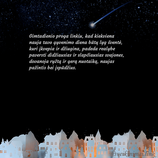 Atvirukas su meteoritu Gimtadienio proga linkiu, kad kiekviena nauja tavo Atvirukas su meteoritu