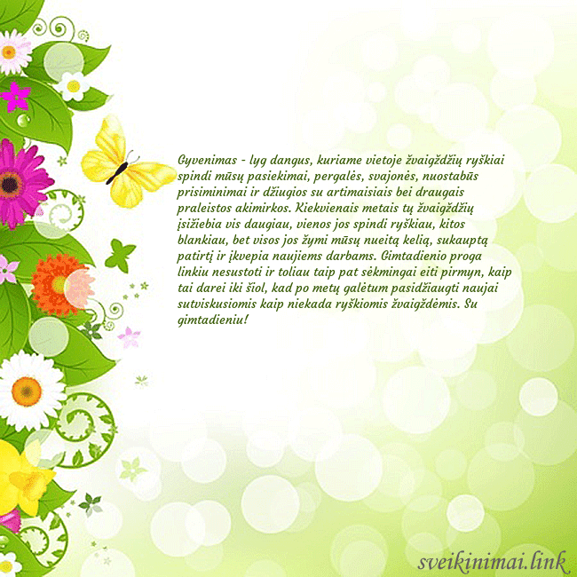 Atvirukas su drugeliais ir gėlėmis