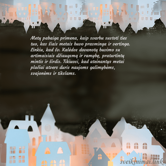 Šventinis atvirukas Tamsus miestas