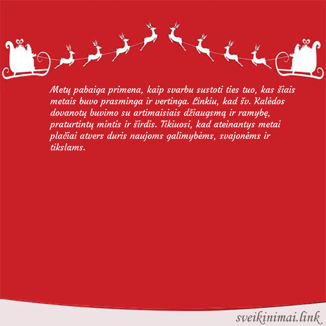 Naujametinis atvirukas raudonas