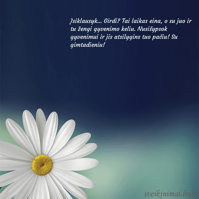 Gimtadienio atvirukas su didele ramune Įsiklausyk... Girdi? Tai laikas eina, o su juo ir Gimtadienio atvirukas su didele ramune