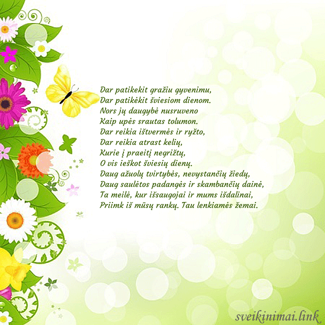 Atvirukas su drugeliais ir gėlėmis