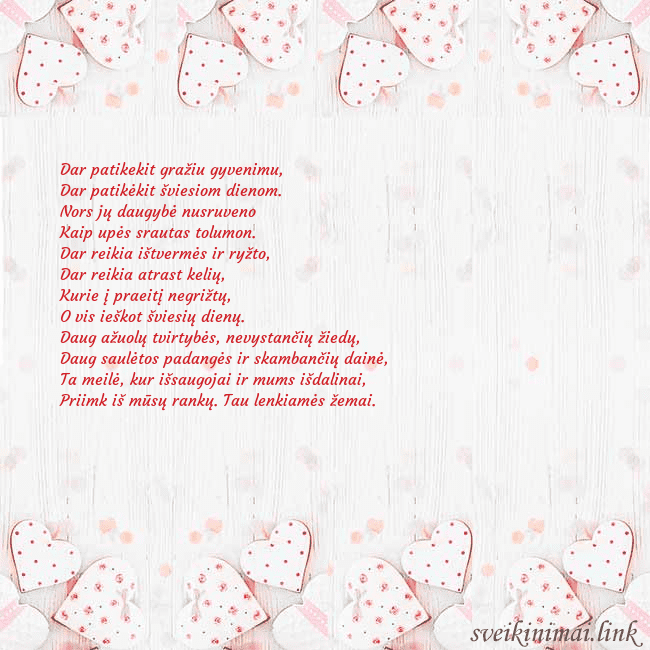 Atvirukas su baltomis širdelėmis