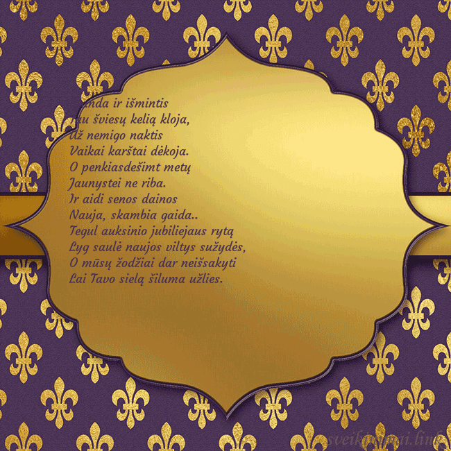 Solidus violetinis gimtadienio atvirukas