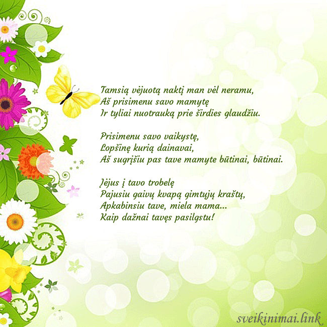 Atvirukas su drugeliais ir gėlėmis