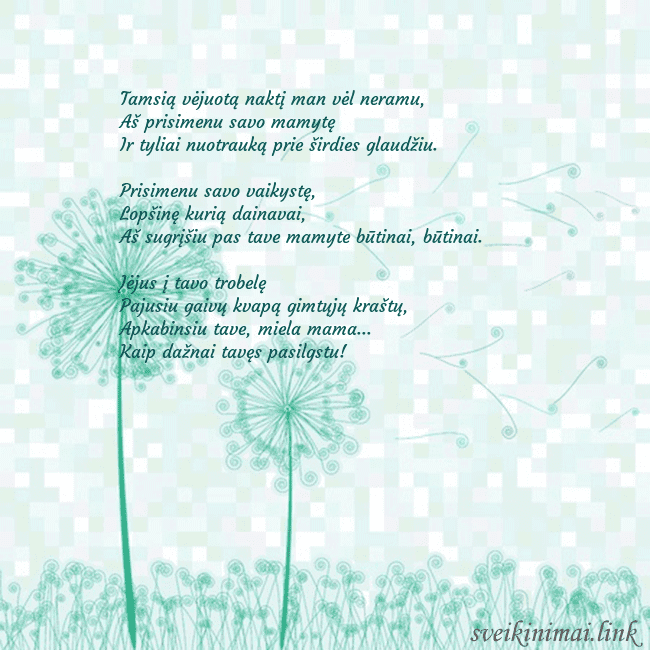 Atvirukas su pienės pūkais