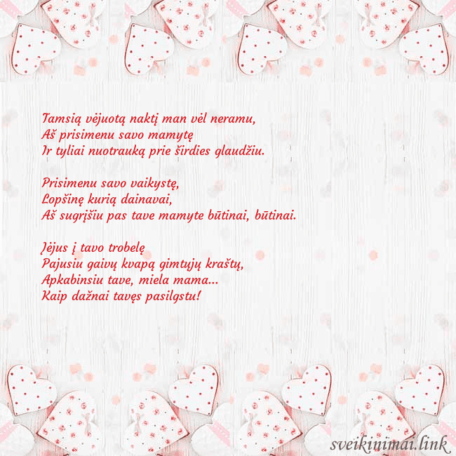 Atvirukas su baltomis širdelėmis