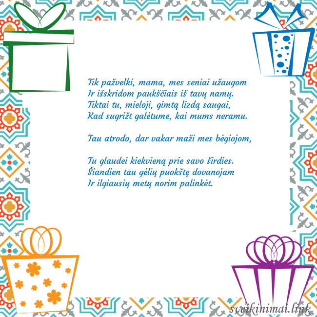 Šventinis atvirukas su dovanomis