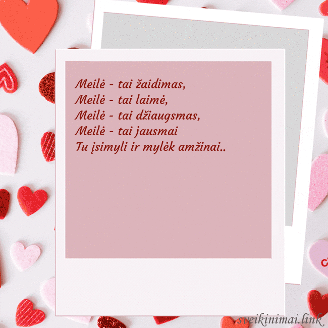 Valentino dienos animuotas atvirukas Meilė - tai žaidimas,
Meilė - tai laimė,
Meilė - t Valentino dienos animuotas atvirukas