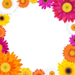 Gimtadienio atvirukai Atvirukas su spalvotomis gėlėmis