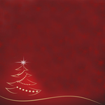Naujametiniai atvirukai el. paštu Raudonas kalėdinis atvirukas su auksine eglute